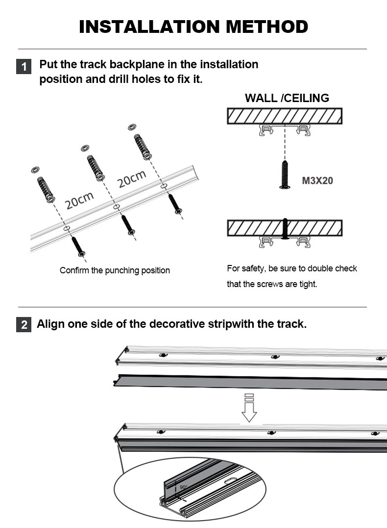 Manufacture Aluminum Accessories for Indoor Magnetic Track Lighting