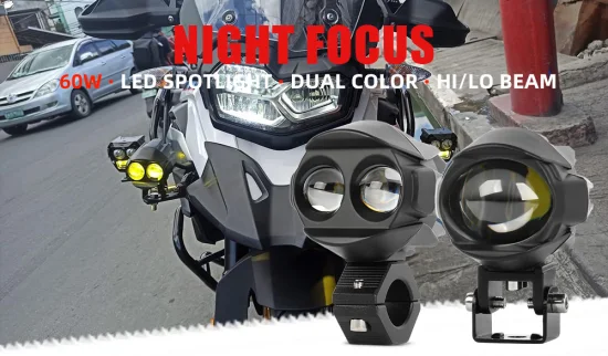 Accessoires de système d'éclairage de moto, lumière auxiliaire LED, projecteur de 3 pouces, feu antibrouillard, faisceau haut et bas, Mini feu de conduite bicolore