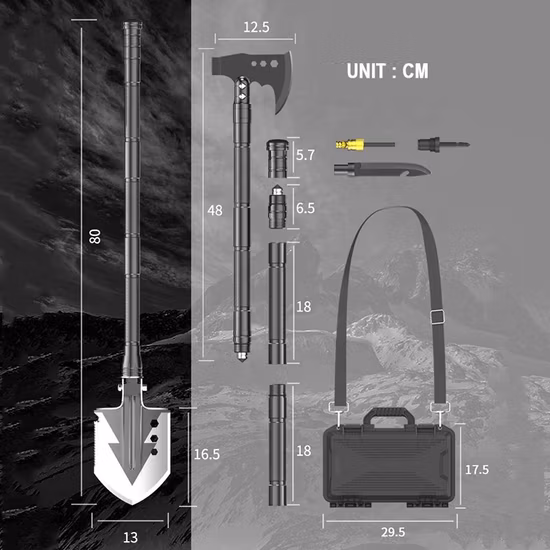 Pelle de survie pour Camping en plein air, randonnée, personnalisée, pliante, tactique multifonction, multi-outils, pour Camping en plein air