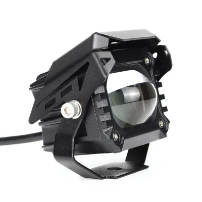 Mini feux de route LED avec interrupteur filaire, rétro-éclairage 20W, feux de croisement et de route, lentille auxiliaire, feux de moto