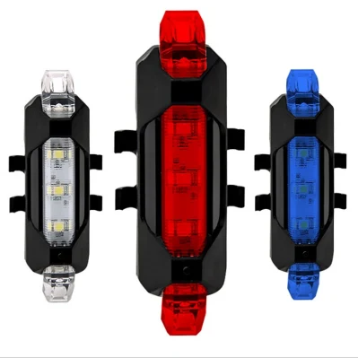 Feu arrière de vélo rechargeable par USB, 15 lumens, expédition rapide, avec 4 modes, livraison rapide